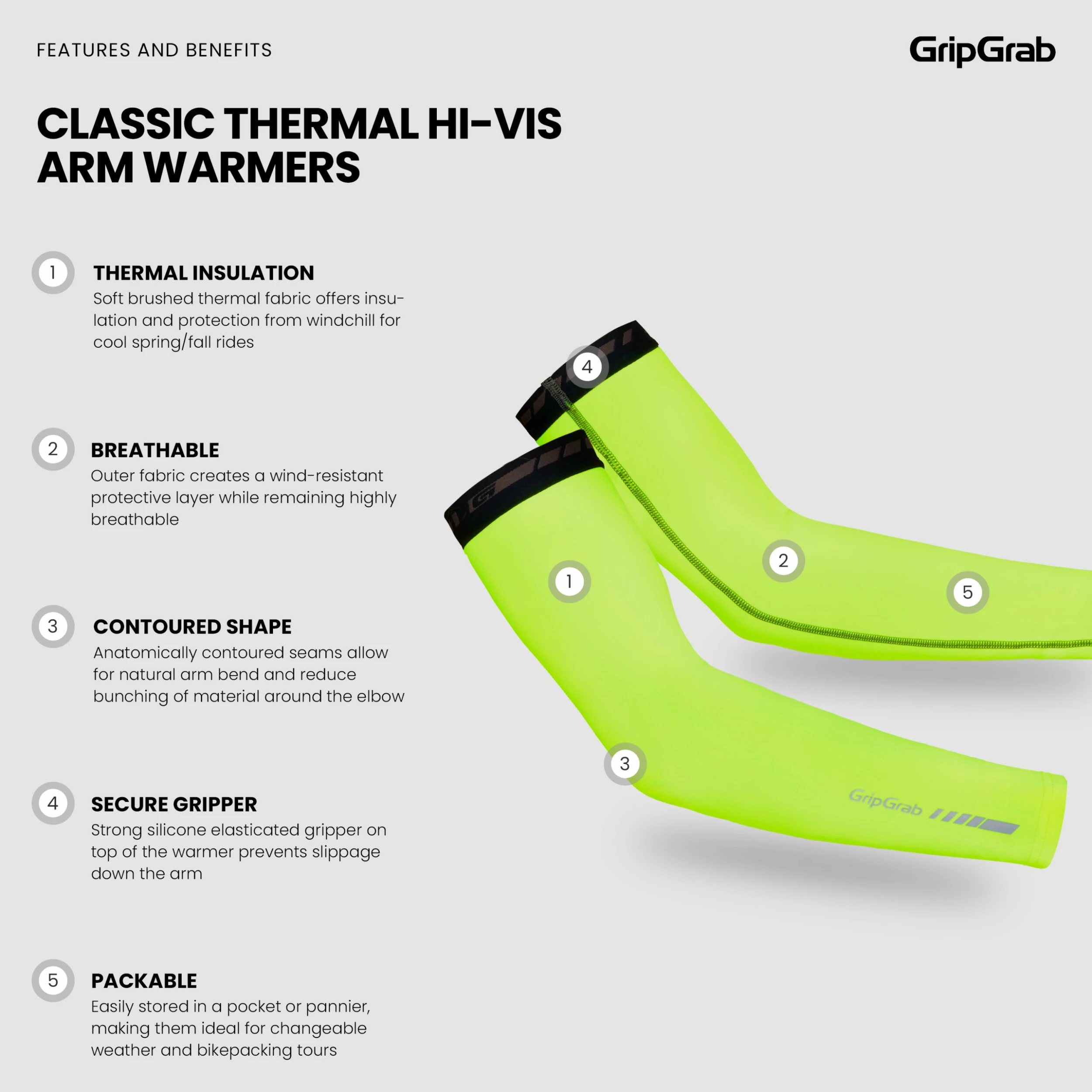 Gripgrab Arm Warmers Hi-Vis 2 Gripgrab Arm Warmers Hi-Vis - Bild 2