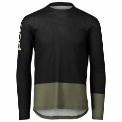 POC MTB Pure LS Jersey Tröja Black/Epidote Green