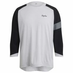 Rapha Trail 3/4 Sleeve Jersey Cykeltröja Light Grey/Black