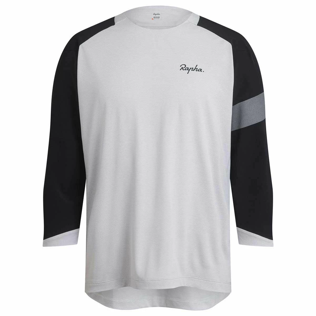 Rapha Trail 3/4 Sleeve Jersey Cykeltröja Light Grey/Black 1 Rapha Trail 3/4 Sleeve Jersey Cykeltröja Light Grey/Black