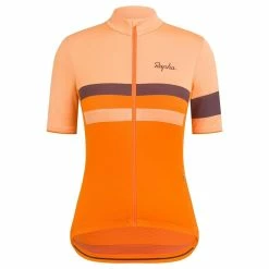 Rapha Women Brevet Jersey Cykeltröja Dam Peach/Orange/Wine