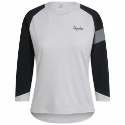 Rapha Women Trail 3/4 Sleeve Jersey Dam Cykeltröja Light Grey/Black